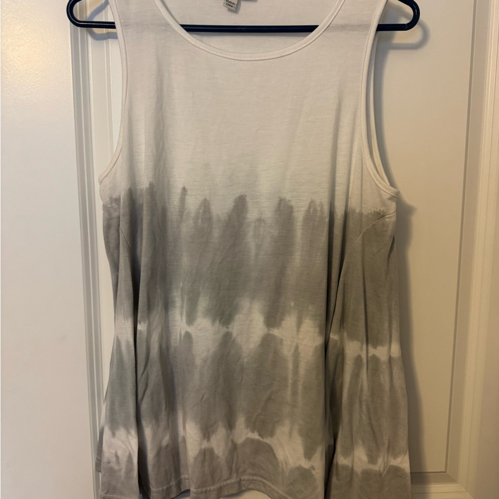 She + Sky Gray Tie-Dye Tank Top